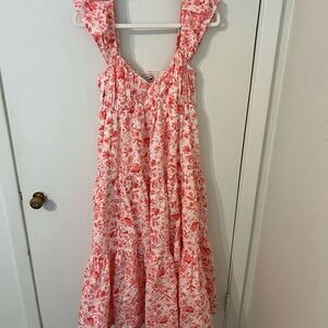 Abercrombie Ruched Flutter Sleeve Maxi Dress